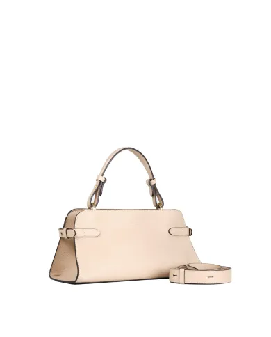 Loristella Borsa piccola a mano in pelle martellata con tracolla Matilda Beige