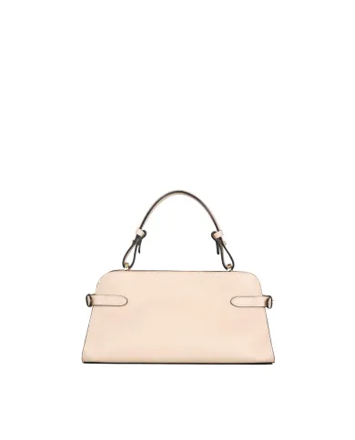 Loristella Borsa piccola a mano in pelle martellata con tracolla Matilda Beige