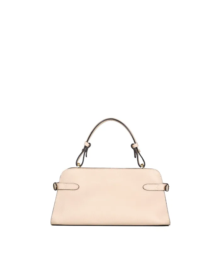 Loristella Borsa piccola a mano in pelle martellata con tracolla Matilda Beige
