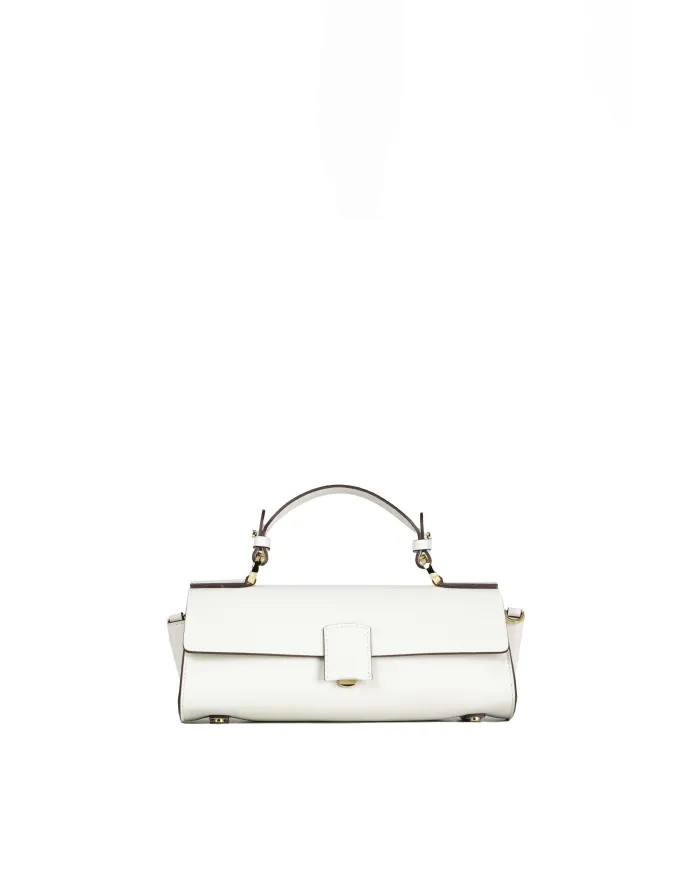Loristella Borsa piccola in pelle liscia con pattina e tracolla The Bethlow Avorio
