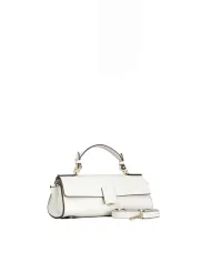 Loristella Borsa piccola in pelle liscia con pattina e tracolla The Bethlow Avorio