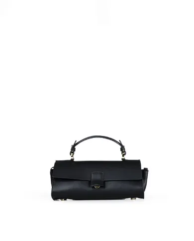 Loristella Borsa piccola in pelle liscia con pattina e tracolla The Bethlow Nero