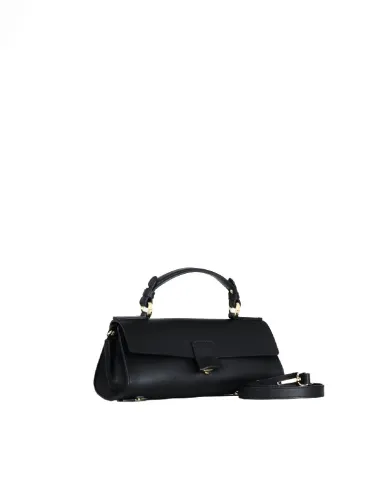 Loristella Borsa piccola in pelle liscia con pattina e tracolla The Bethlow Nero