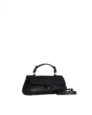 Loristella Borsa piccola in pelle liscia con pattina e tracolla The Bethlow Nero