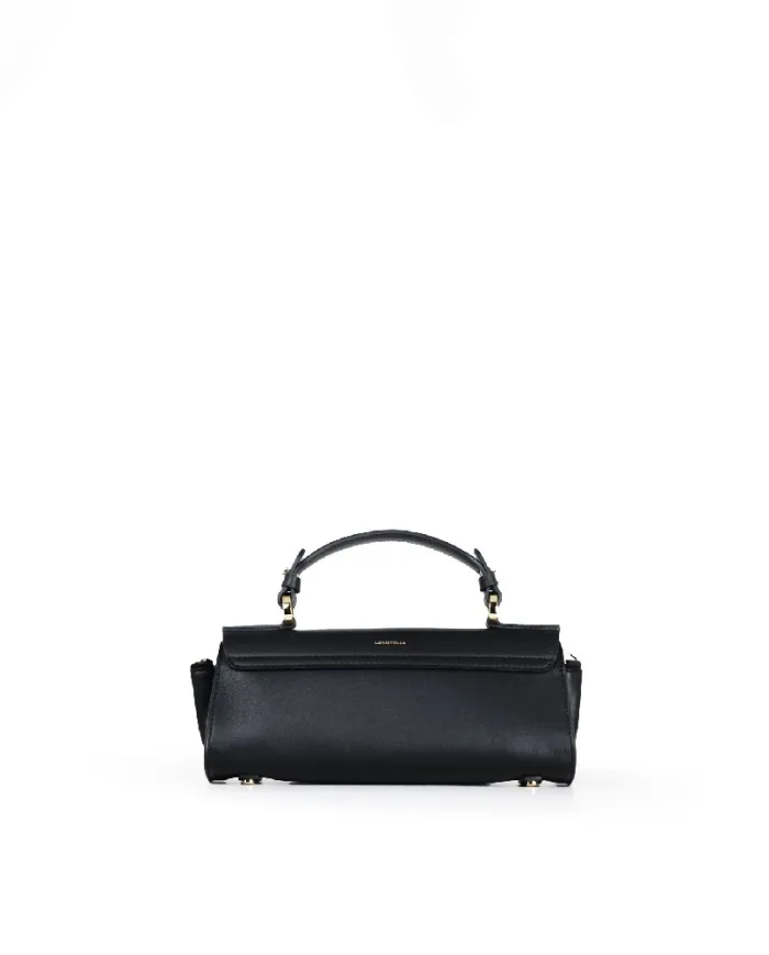 Loristella Borsa piccola in pelle liscia con pattina e tracolla The Bethlow Nero