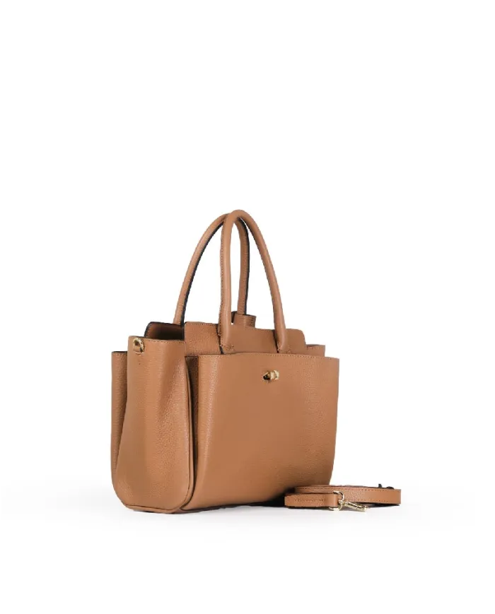 Loristella Borsa in pelle a mano con chiusura a serratura Ellie Cuoio