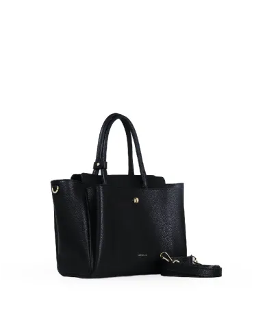 Loristella Borsa in pelle a mano con chiusura a serratura Ellie Nero