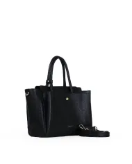 Loristella Borsa in pelle a mano con chiusura a serratura Ellie Nero