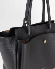 Loristella Borsa in pelle a mano con chiusura a serratura Ellie Nero