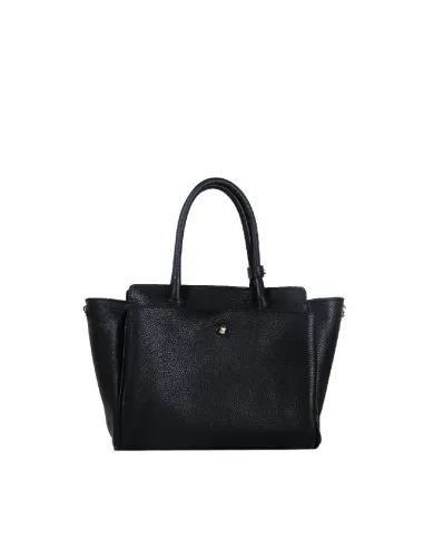 Loristella Borsa in pelle a mano con chiusura a serratura Ellie Nero