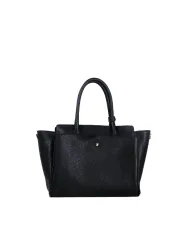Loristella Borsa in pelle a mano con chiusura a serratura Ellie Nero