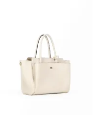 Loristella Borsa in pelle a mano con chiusura a serratura Ellie Beige