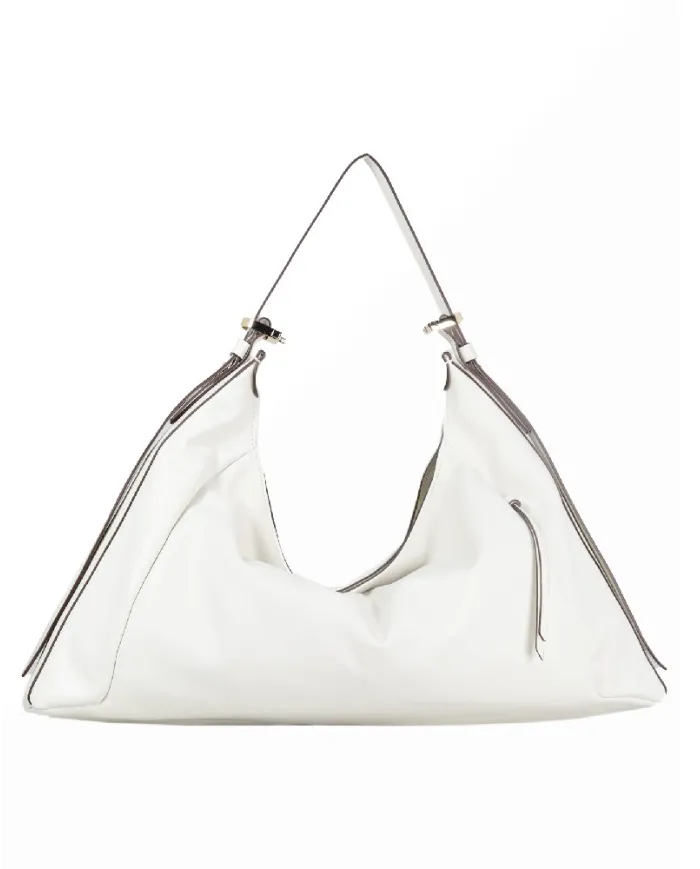 Loristella Borsa Donna Grande in Pelle Vicky Made in Italy Avorio