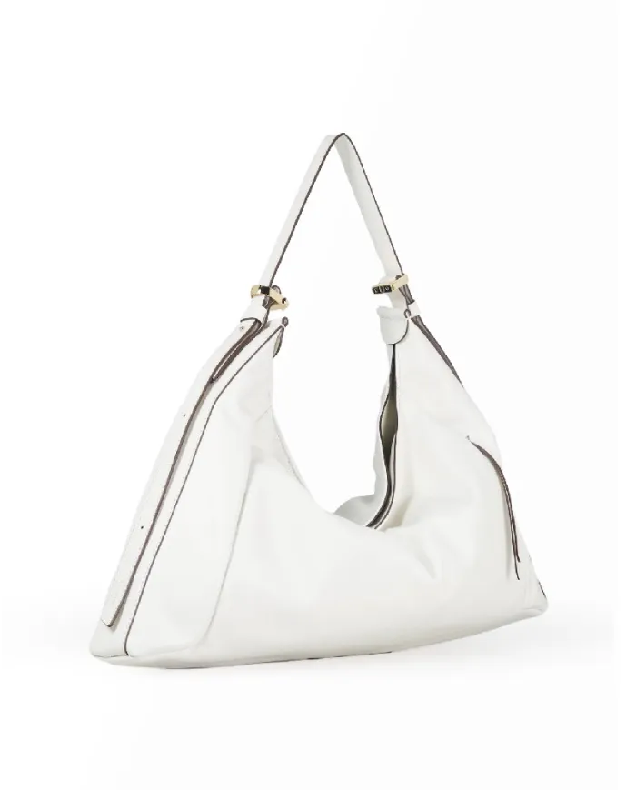 Loristella Borsa Donna Grande in Pelle Vicky Made in Italy Avorio