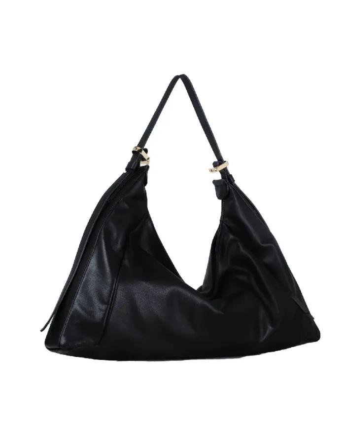 Loristella Borsa Donna Grande in Pelle Vicky Made in Italy Nero