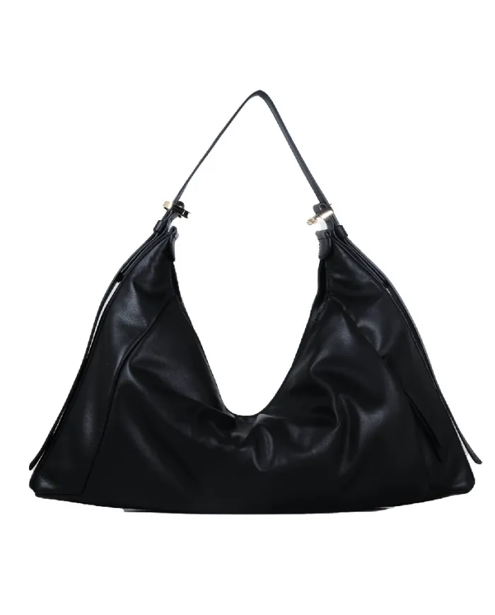 Loristella Borsa Donna Grande in Pelle Vicky Made in Italy Nero