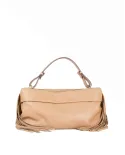 Loristella Borsa in Pelle Morbida con Frange Isotta Beige