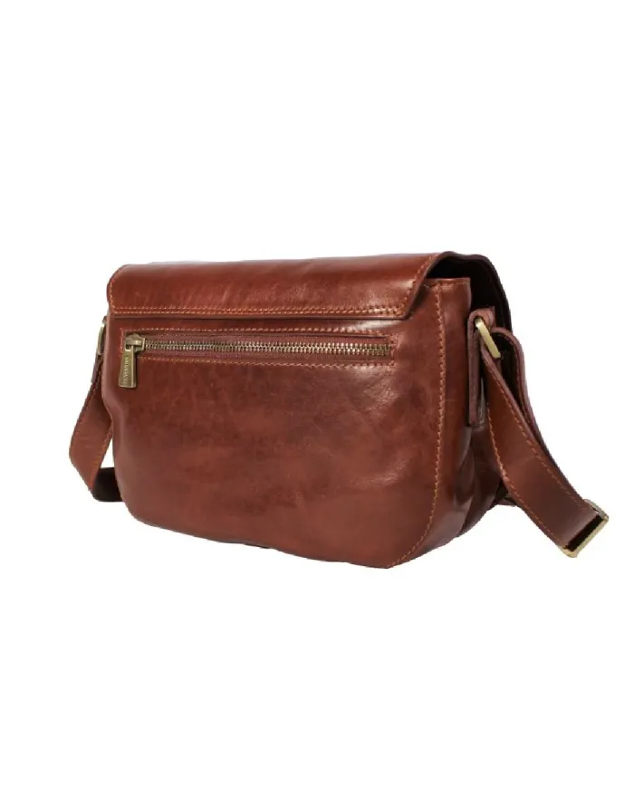 CHIARUGI Borsa bandoliera cuoio Marrone