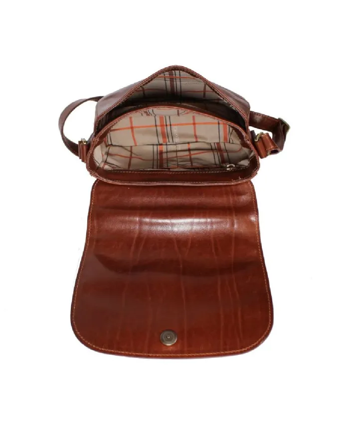 CHIARUGI Borsa bandoliera cuoio Marrone