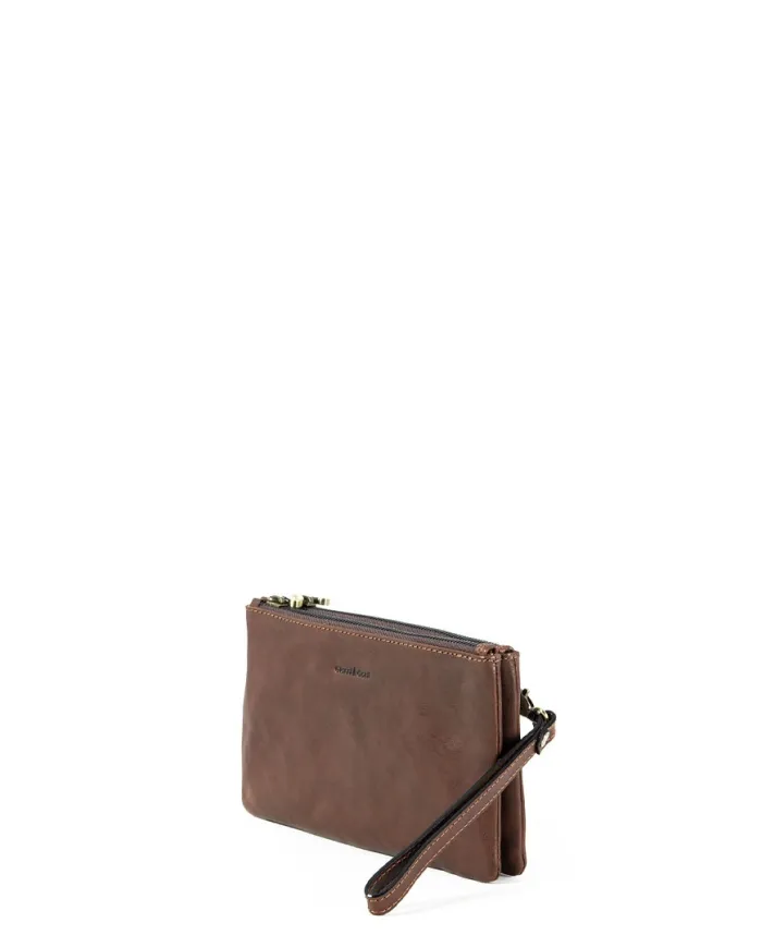 Gianni Conti Pochette in pelle cuoio Testa moro