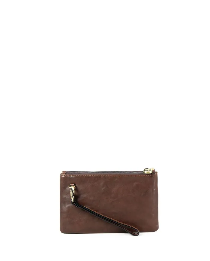 Gianni Conti Pochette in pelle cuoio Testa moro
