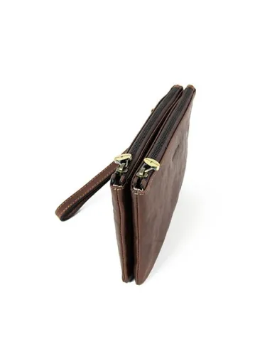 Gianni Conti Pochette in pelle cuoio Testa moro