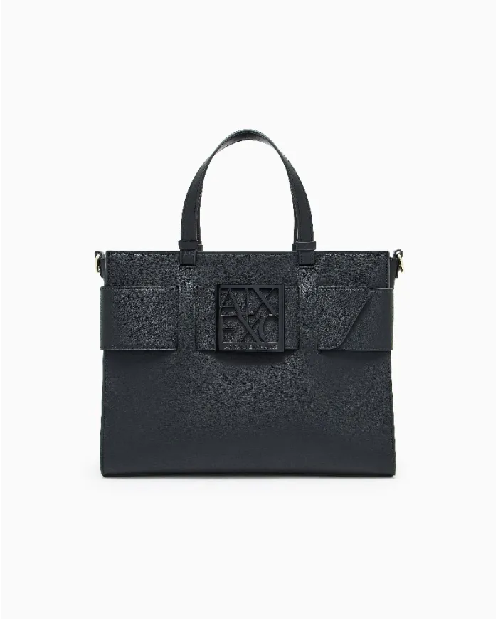 Armani Exchange Borsa a mano grande Nero