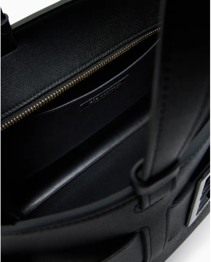 Armani Exchange Borsa a mano grande Nero