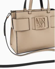 Armani Exchange Borsa a mano grande Sabbia