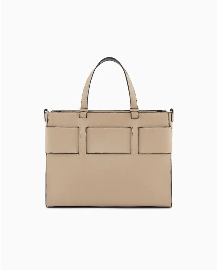 Armani Exchange Borsa a mano grande Sabbia