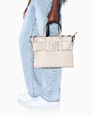 Armani Exchange Borsa a mano grande Sabbia