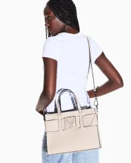 Armani Exchange Borsa a mano grande Sabbia
