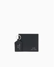 Armani Exchange Cofanetto regalo portafoglio e portachiavi Nero