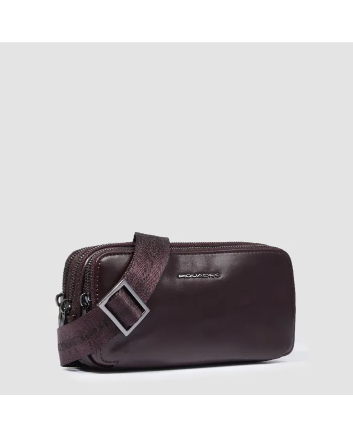 Piquadro Pochette uomo in pelle Mogano