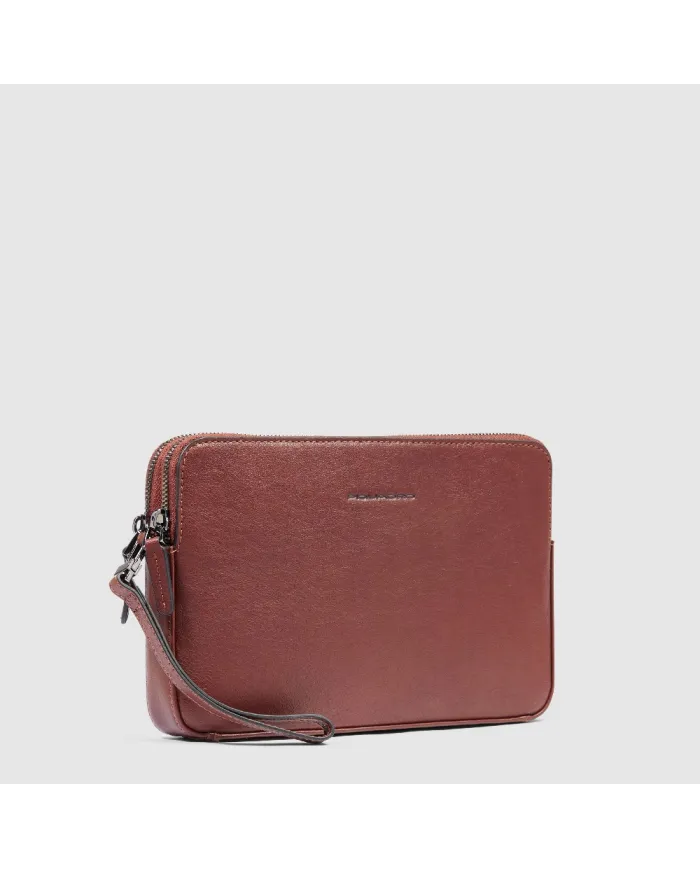 Piquadro Pochette uomo pelle Black Square Cuoio