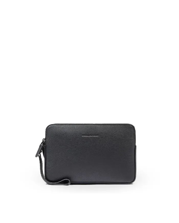 Piquadro Pochette uomo pelle Black Square Nero