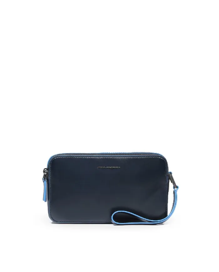 Piquadro Pochette in pelle , 2 comparti, Piquadro "Blue Square".