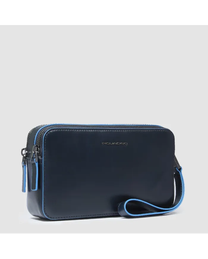 Piquadro Pochette in pelle , 2 comparti, Piquadro "Blue Square".
