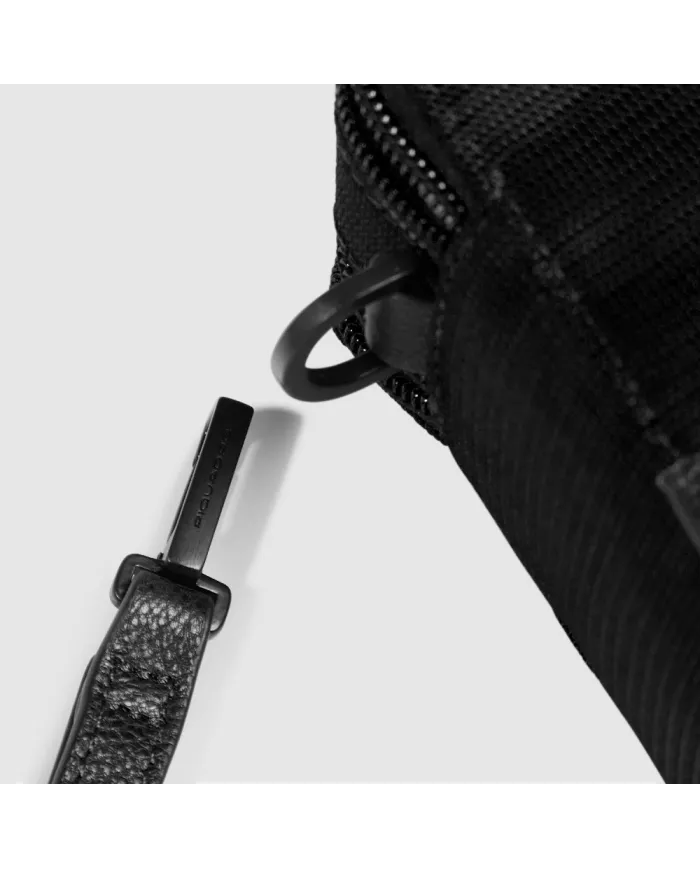 Piquadro Pochette tessuto pelle Marcel Nero