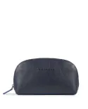 Piquadro Pochette porta cavi in pelle Blue square special