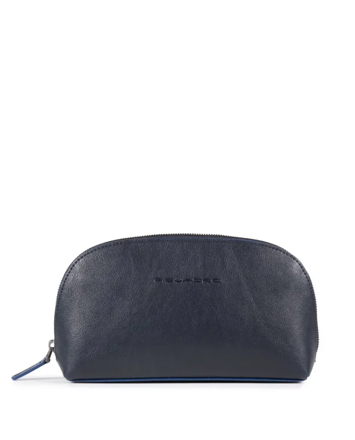 Piquadro Pochette porta cavi in pelle Blue square special