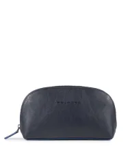 Piquadro Pochette porta cavi in pelle Blue square special