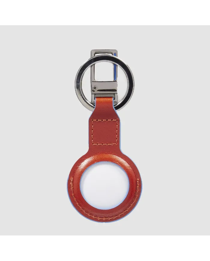 Piquadro portachiavi per airTag Blue Square Cuoio