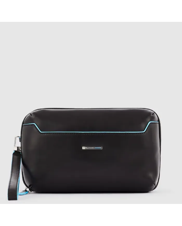 Piquadro Pochette in pelle Blue Square Nero