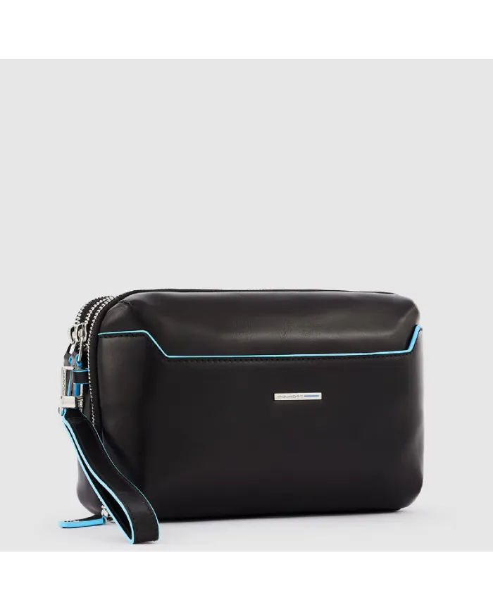 Piquadro Pochette in pelle Blue Square Nero