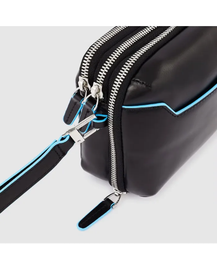 Piquadro Pochette in pelle Blue Square Nero