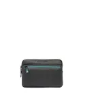 Piquadro Pochette tessuto impermeabile con tracolla Nero