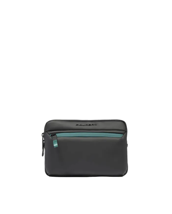 Piquadro Pochette tessuto impermeabile con tracolla Nero