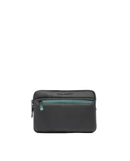 Piquadro Pochette tessuto impermeabile con tracolla Nero