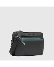 Piquadro Pochette tessuto impermeabile con tracolla Nero